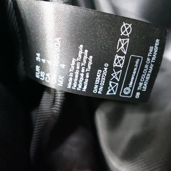 Alexander Wang x H&M Womens Jacket 4 Black Leather Moto Quilted - Picture 3 of 10